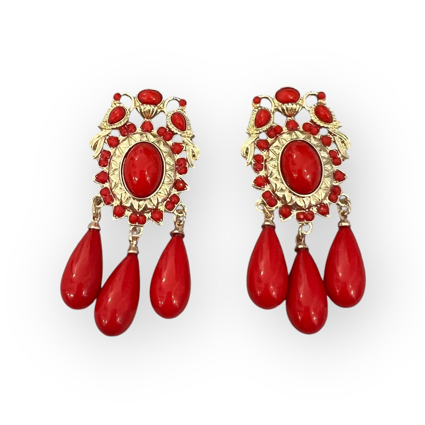 Pendientes lágrimas Rojo