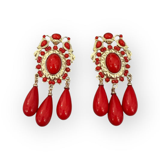 Pendientes lágrimas Rojo
