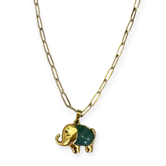 Gargantilla Elefante verde