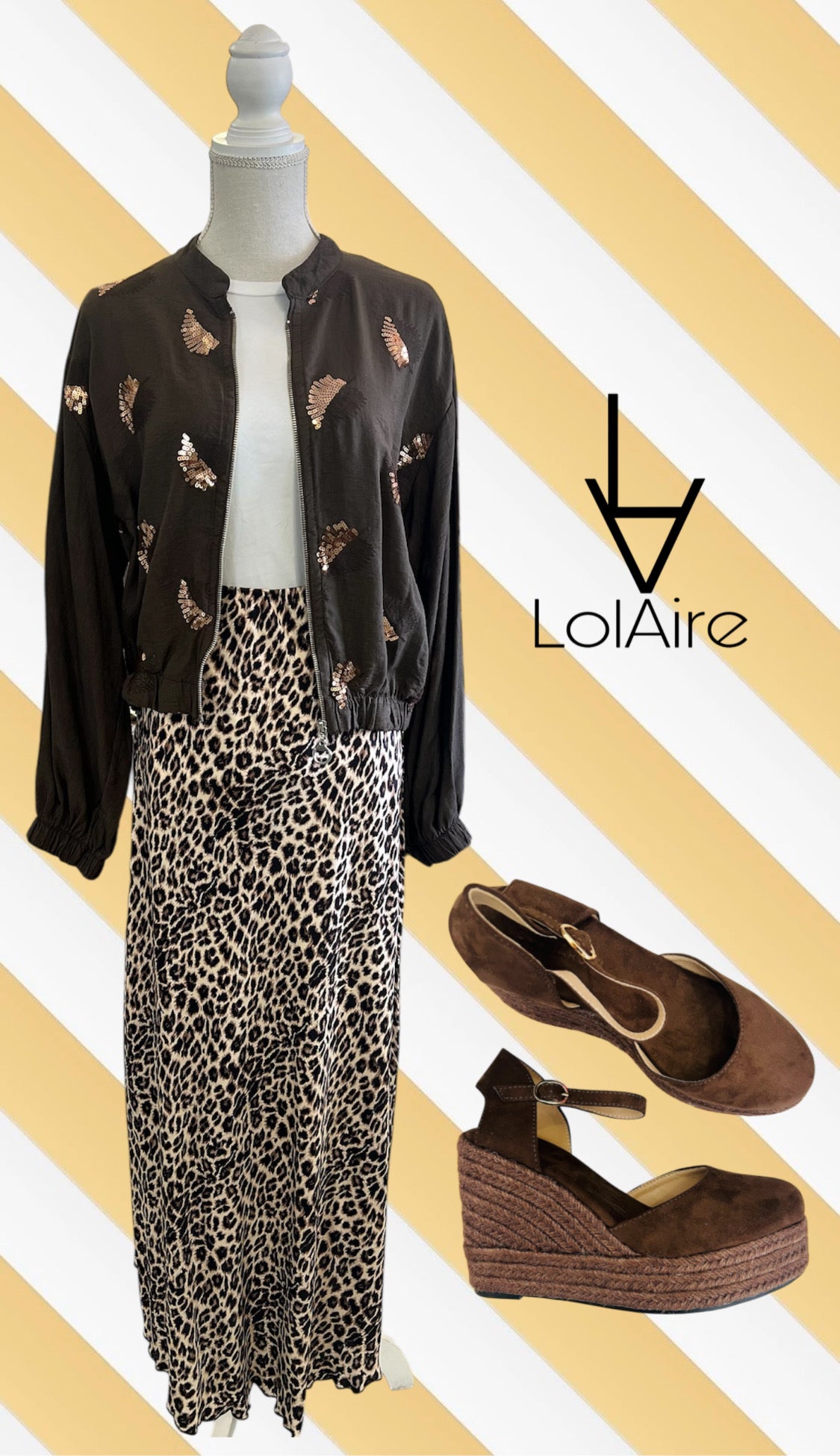 Falda satén Animal print